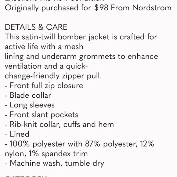 Zella pink bomber jacket, size small - Picture 4 of 8